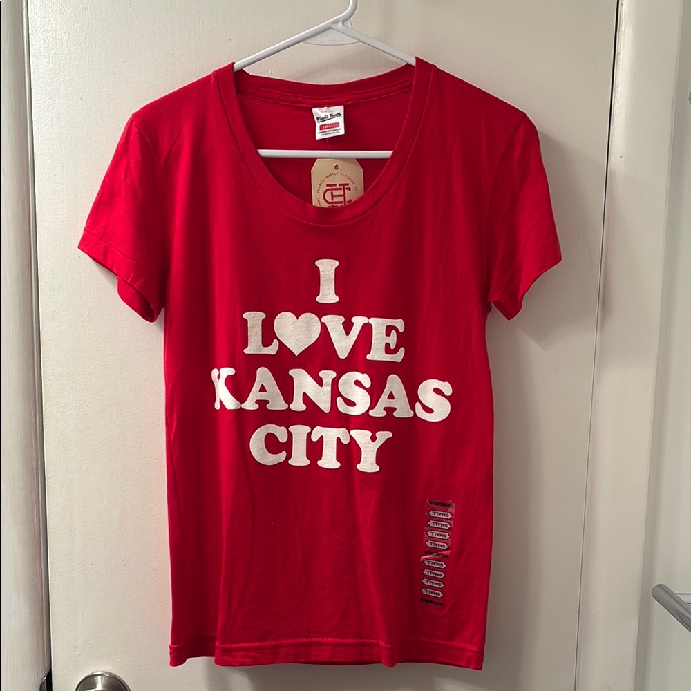 NWT Charlie Hustle Red 'I Love Kansas City' T-Shirt